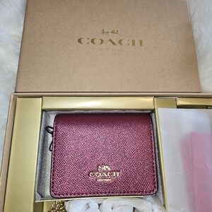Coach Pink Textured Leather Wallet